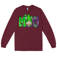 Burgundy st patricks day mom gnome Long Sleeve Tee - CowhideDigitalArt
