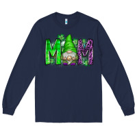 Navy st patricks day mom gnome Long Sleeve Tee - CowhideDigitalArt