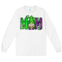 White st patricks day mom gnome Long Sleeve Tee - CowhideDigitalArt