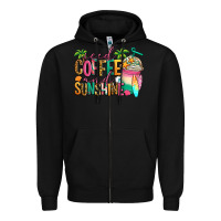 Black iced coffee and sunshine summer Zipper Hoodie - Jasminsmagicworld