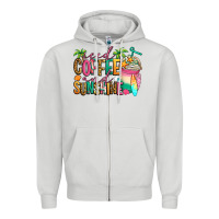 Dove Grey iced coffee and sunshine summer Zipper Hoodie - Jasminsmagicworld