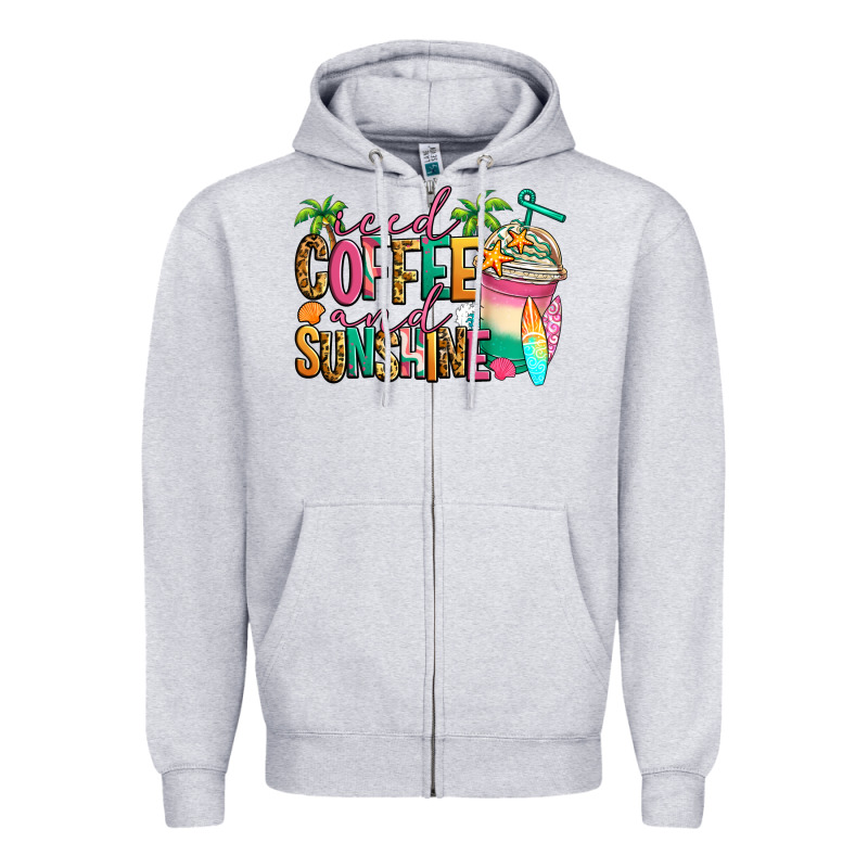 Iced Coffee And Sunshine Summer Zipper Hoodie by Jasminsmagicworld | Teevron
