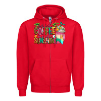Red iced coffee and sunshine summer Zipper Hoodie - Jasminsmagicworld