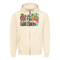 Sandshell iced coffee and sunshine summer Zipper Hoodie - Jasminsmagicworld