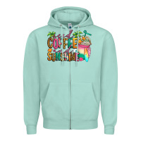 Seafoam iced coffee and sunshine summer Zipper Hoodie - Jasminsmagicworld