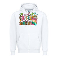 White iced coffee and sunshine summer Zipper Hoodie - Jasminsmagicworld
