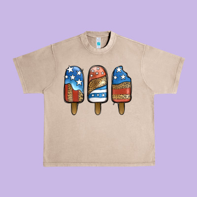 Patriotic Leopard Popsicles Urban Heavy Tee Designed By Jasminsmagicworld
