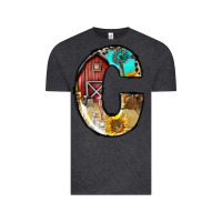 Vintage Black farm life alphabet lowercase letters c Vintage Tee - BundleAndBundleShop