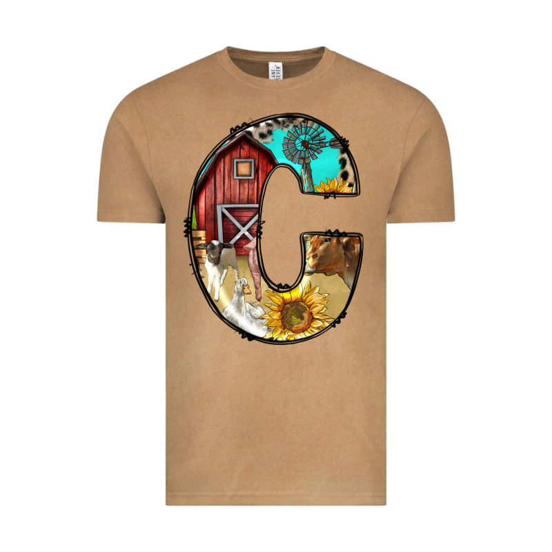 Farm Life Alphabet Lowercase Letters C Vintage Tee by BundleAndBundleShop | Teevron