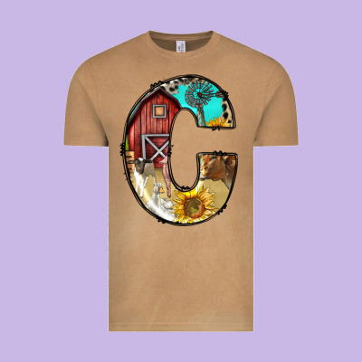 Farm Life Alphabet Lowercase Letters C Vintage Tee Designed By Bundleandbundleshop