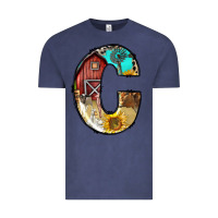Vintage Denim farm life alphabet lowercase letters c Vintage Tee - BundleAndBundleShop