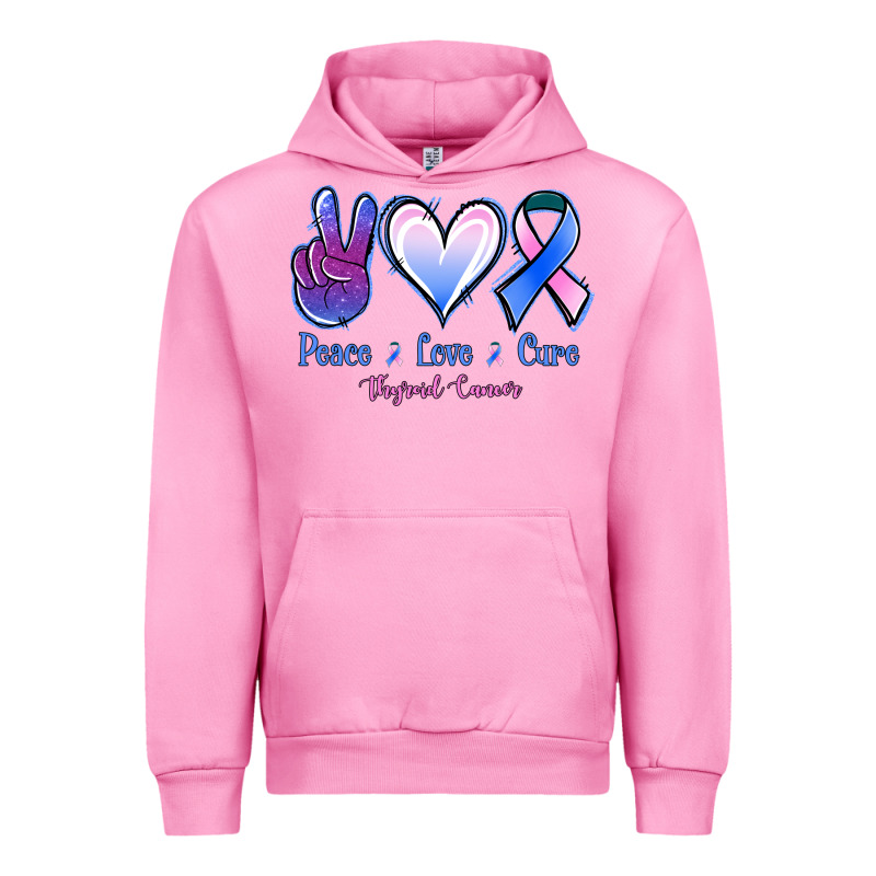 Peace Love Cure Thyroid Cancer Urban Hoodie by Jasminsmagicworld | Teevron