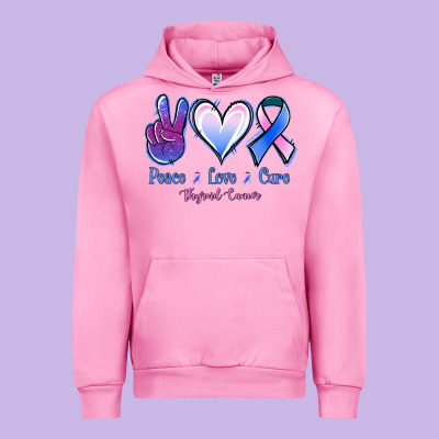 Peace Love Cure Thyroid Cancer Urban Hoodie Designed By Jasminsmagicworld