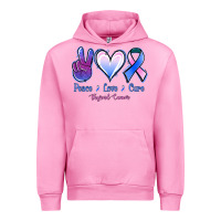 Fuchsia Pink Peace Love Cure Thyroid Cancer Urban Hoodie - Jasminsmagicworld