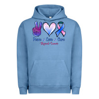 Pigment Pebble Blue Peace Love Cure Thyroid Cancer Urban Hoodie - Jasminsmagicworld
