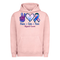 Pigment Salmon Peace Love Cure Thyroid Cancer Urban Hoodie - Jasminsmagicworld