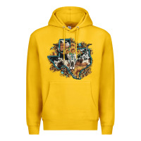 Lemon bull skull leopard cowhide sunflower texas map Premium Hoodie - Artiststas