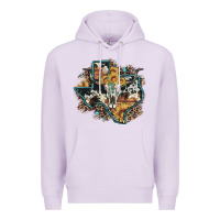 Lilac bull skull leopard cowhide sunflower texas map Premium Hoodie - Artiststas