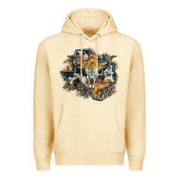 Pina Colada bull skull leopard cowhide sunflower texas map Premium Hoodie - Artiststas