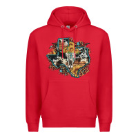 Red bull skull leopard cowhide sunflower texas map Premium Hoodie - Artiststas