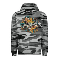 Slate Camo bull skull leopard cowhide sunflower texas map Premium Hoodie - Artiststas