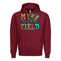 Burgundy my heart is on that field american football Zipper Hoodie - Jasminsmagicworld