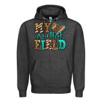 Charcoal Heather my heart is on that field american football Zipper Hoodie - Jasminsmagicworld