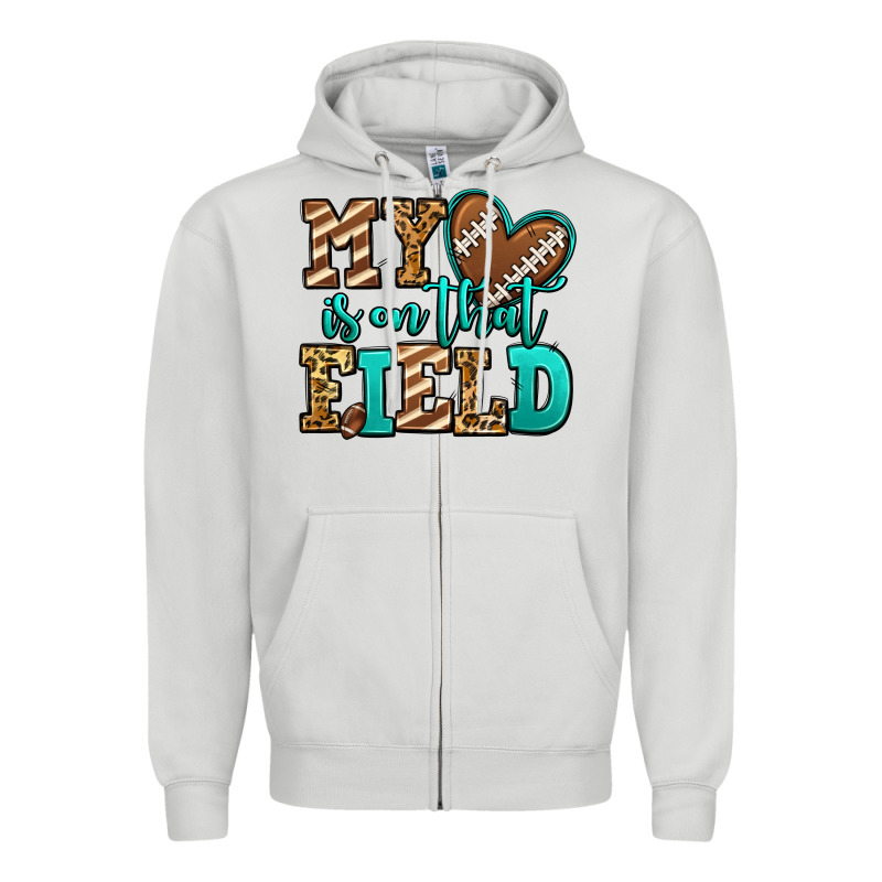 My Heart Is On That Field American Football Zipper Hoodie by Jasminsmagicworld | Teevron