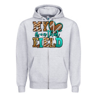 Heather Grey my heart is on that field american football Zipper Hoodie - Jasminsmagicworld
