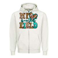 Oatmeal Heather my heart is on that field american football Zipper Hoodie - Jasminsmagicworld