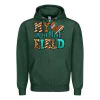 Sports Green my heart is on that field american football Zipper Hoodie - Jasminsmagicworld