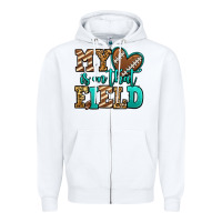 White my heart is on that field american football Zipper Hoodie - Jasminsmagicworld