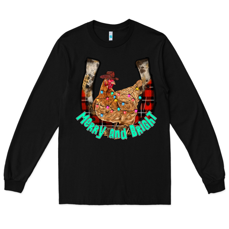Horseshoe Chicken Long Sleeve Tee by CowhideDigitalArt | Teevron