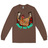 Chestnut horseshoe chicken Long Sleeve Tee - CowhideDigitalArt