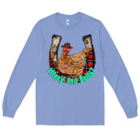 Colony Blue horseshoe chicken Long Sleeve Tee - CowhideDigitalArt
