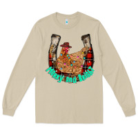 Mushroom horseshoe chicken Long Sleeve Tee - CowhideDigitalArt