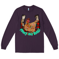 Plum horseshoe chicken Long Sleeve Tee - CowhideDigitalArt