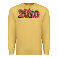 Antique Gold xoxo valentine's day highland cow Premium Sweatshirt - Jasminsmagicworld