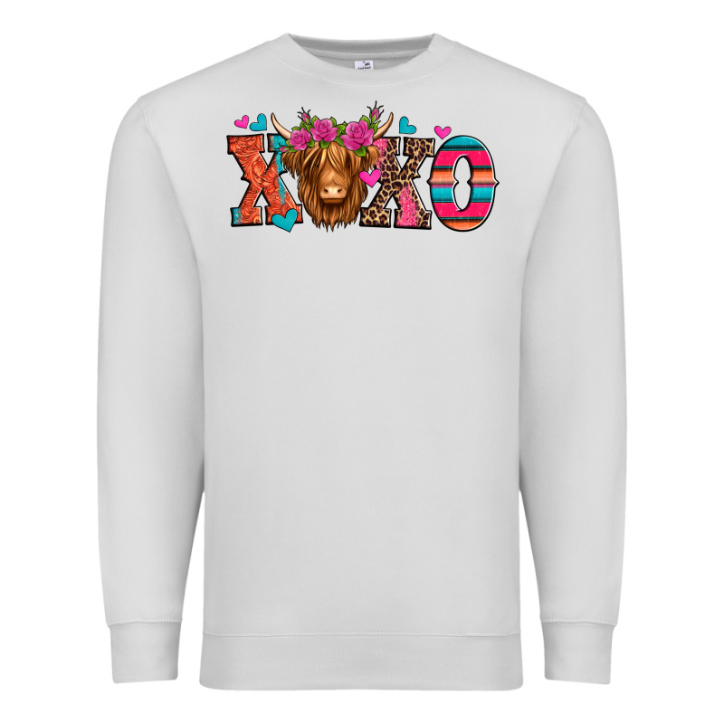 Xoxo Valentine's Day Highland Cow Premium Sweatshirt by Jasminsmagicworld | Teevron