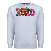 Heather Grey xoxo valentine's day highland cow Premium Sweatshirt - Jasminsmagicworld