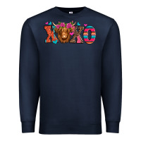 Navy xoxo valentine's day highland cow Premium Sweatshirt - Jasminsmagicworld