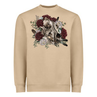 Mushroom Floral boho wolf skull Heavyweight Sweatshirt - RanaPortraitStore