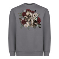 Storm Floral boho wolf skull Heavyweight Sweatshirt - RanaPortraitStore