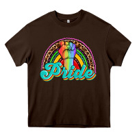 Chocolate Brown pride rainbow Heavy Core Tee - OliviaCreatesArt