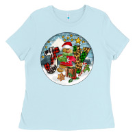 Baby Blue Joy gingerbread Ladies Tee - FaDigitalArtStudio