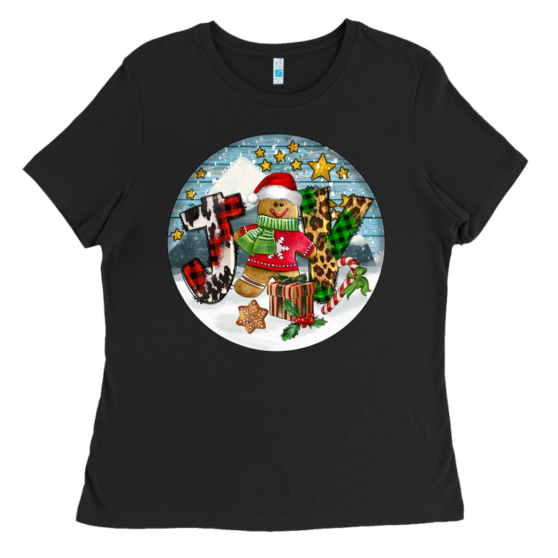 Joy Gingerbread Ladies Tee by FaDigitalArtStudio | Teevron