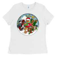 White Joy gingerbread Ladies Tee - FaDigitalArtStudio