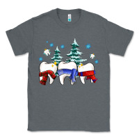 Charcoal Heather dental christmas tree teeth and winter ado Classic Tee - OliviaCreatesArt