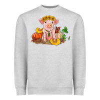 Heather Grey fall pig Heavyweight Sweatshirt - RanaPortraitStore