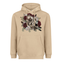 Mushroom Floral boho wolf skull Heavyweight Hoodie - RanaPortraitStore